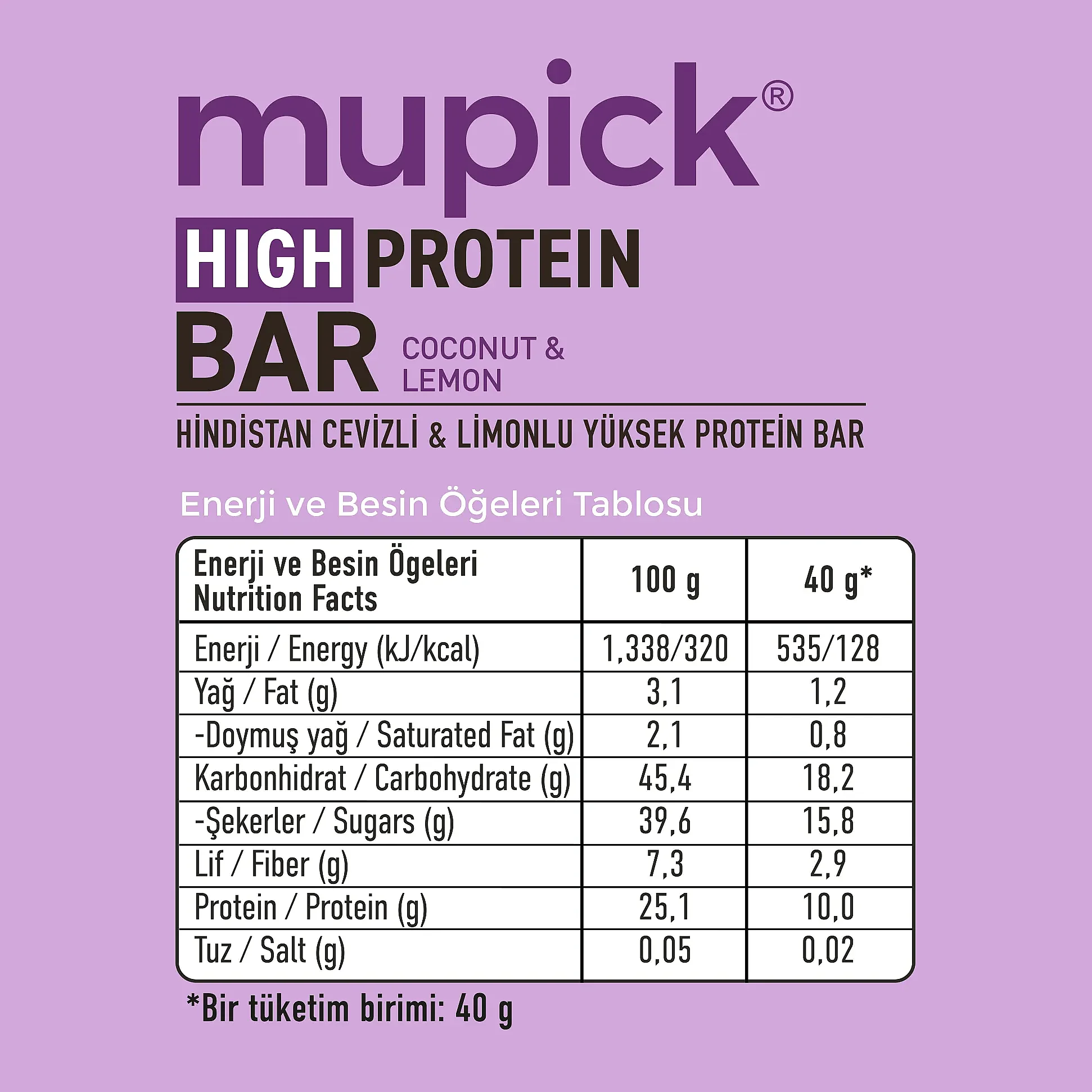 6'lı Yüksek Protein Bar Paketi 40g x 6 Adet - 2